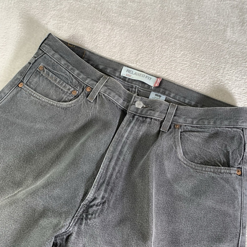 Vintage Levis 550 Jeans Mens 36x32 Gray Medium Wash Relaxed Tapered Y2K Denim - Picture 4 of 16